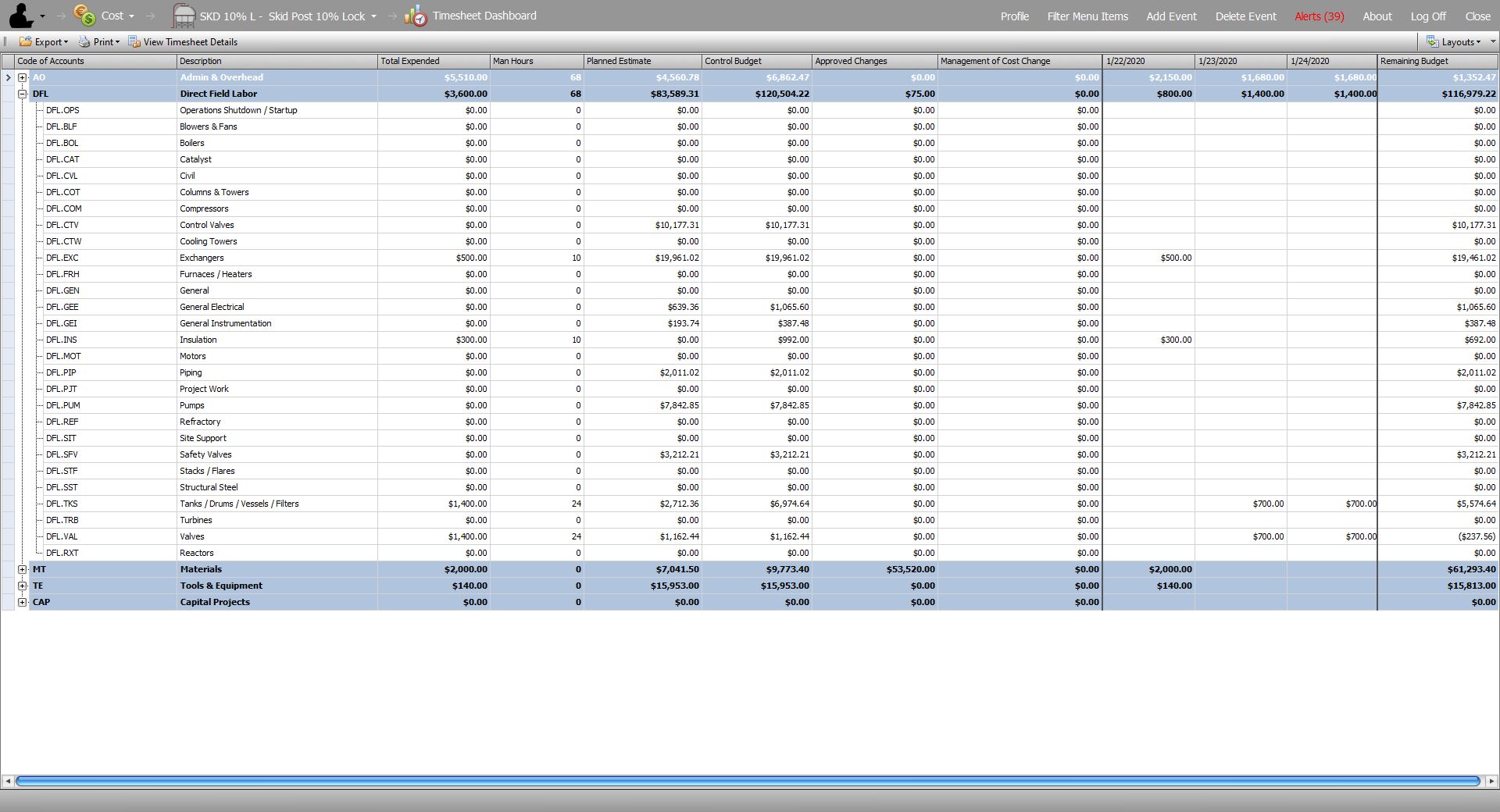 Timesheet Dashboard